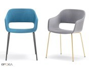 Fauteuils Babila, piètements acier