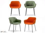 Collection de fauteuils Babila XL, pieds métal