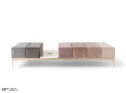 Banc Félicity multicolore avec tablette + connectique