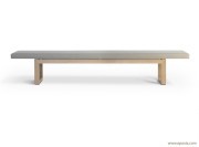 Banc pieds bois, revêtement simili-cuir