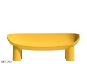 Banc Roly Poly indoor ou outdoor, en polyéthylène jaune