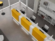 Banque d'accueil collection Kiosque blanc et tops jaunes