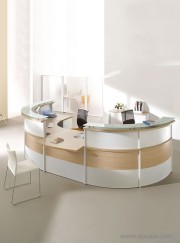 Banque d'accueil collection Obade blanc et chêne