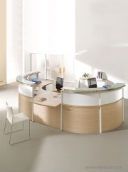 Banque d'accueil collection Obade chêne et blanc