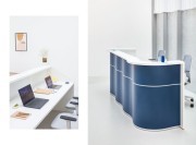 Banque d'accueil Wave, finition bleu de Prusse mat