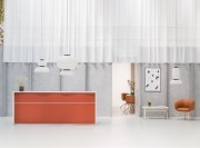 Banque d'accueil Wave, finition rouge mat