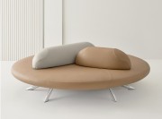 Banquette d'attente Flores, finition similicuir