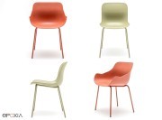Chaise et fauteuil Baltic Basic, 4 pieds métal
