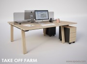 Bureau bench face à face Take Off Farm