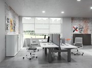 Bureau bench 4 personnes Crono avec piétement réglable en hauteur