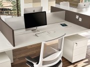 Bureau openspace Atreo avec écrans plexi et tissu acoustique