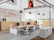 Bureau openspace 6 postes Crono piétement réglable en hauteur 