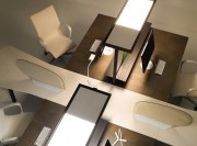 Bench avec table de convivialité et luminaire intégré