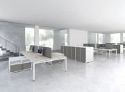 Bench pour openspace Atao avec dessertes et armoires Alliance