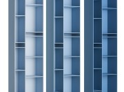 Bibliothèque Random 2C et 3C, Bleu aviateur clair, moyen et foncé.