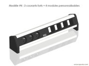 Bloc multiprises : 3 courants forts + 4 modules personnalisables