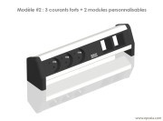 Bloc multiprises : 3 courants forts + 2 modules personnalisables