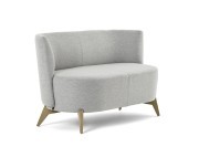Fauteuil Bolero 2 places L.130 cm, tissu anti-tâches, pieds bois