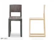 Chaises en bois Brera, finition chêne wengé et blanchi