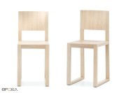 Chaises en bois Brera, finition chêne blanchi