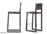 Tabouret de bar Brera 382, finition chêne wengé, hauteur 65 cm