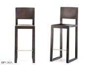 Tabouret de bar Brera 382, finition chêne wengé, hauteur 65 cm
