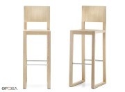 Tabouret de bar Brera 386, finition chêne blanchi, hauteur 74 cm