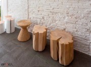 Table basse et guéridon Brick avec guéridons Bolla et Log