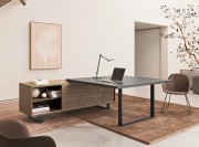 Bureau de direction carré Archimède sur desserte porteuse bois