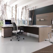 Bureau Athos avec extension latérale et caisson mobile