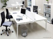 Bureau collection Astro mélaminé blanc, pieds blancs