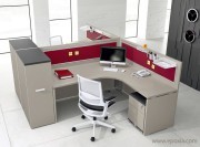 Bureau bench compact Atlante avec cloisonnettes séparatives