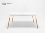 Bureau Bench Ogi W, plateau blanc