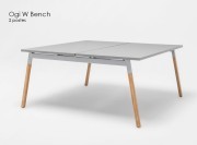 Bureau Bench Ogi W, plateau gris