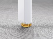 Piètement acier blanc et embout blanc et vérin jaune