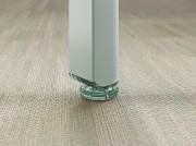 Piètement acier vert de gris, embout et vérin coordonnés