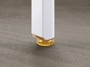 Piètement acier blan, embout et vérin jaunes