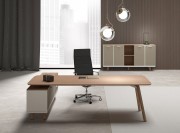 Bureau bois collection Rail avec desserte porteuse