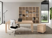 Bureau Odéon, pieds carrés, finition chêne clair