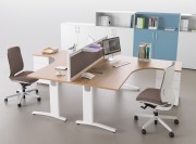 Bureau compact 90° Elise avec caisson hauteur bureau juxtaposé