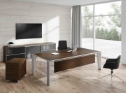 Bureau de direction Eracle avec voile de fond finition Noyer