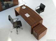 Bureau de direction noyer pieds panneaux collection Status