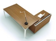 Bureau x8 noyer canaletto avec desserte