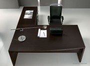 Bureau collection Odeon arc chêne foncé avec retour
