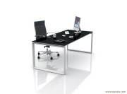 Bureau stratifié brillant noir Diamant