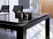 Bureau collection Abaco détail plateau verre laqué noir