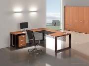 Bureau collection Arche cuir avec retour
