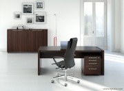 Bureau directeur avec caisson finition wengé