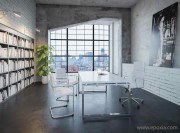 Bureau Prestige plateau blanc, pieds chromés