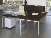 Bureau de direction Glider plateau bois chêne tabac